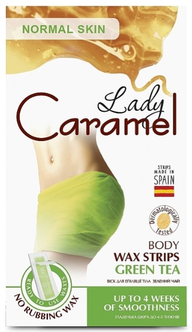 Віск для депіляції Caramel 16 шт. тіла зелений чай (4823015923210) - Фото 1