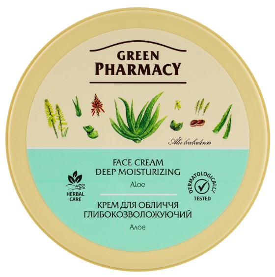 Крем для обличчя Green Pharmacy алоє 200 мл (4823015907647) - Фото 1