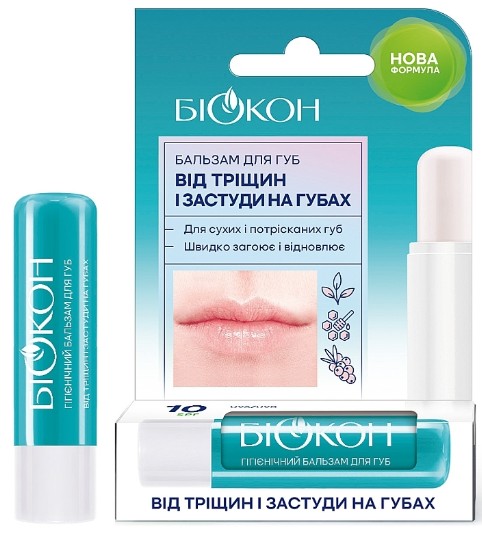 Бальзам для губ Біокон от трещин и простуды на губах гигиенический 4,6 г (4820008310835) - Фото 1
