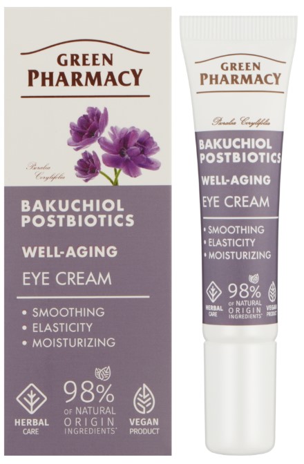 Крем для кожи вокруг глаз Green Pharmacy 15 мл Бакучиол + постбиотики (5901845509756) - Фото 1