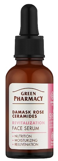 Сыворотка для лица Green Pharmacy 30 мл Дамасская роза + керамиды (5901845509565) - Фото 1