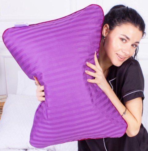 Подушка ортопедична MirSon №4018 Satin Stripe 30-0009 Purple Women (2200006422273) - Фото 1