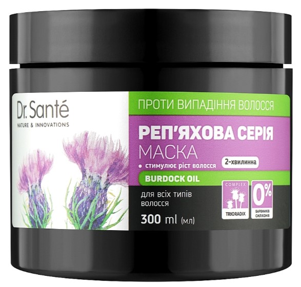 Маска для волосся Dr. Sante Реп'яхова серія 300 мл (4823015945076) - Фото 1