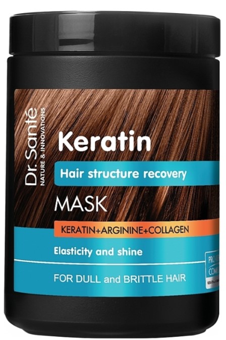 Маска для волосся Dr. Sante Keratin 1 л (4823015935480) - Фото 1
