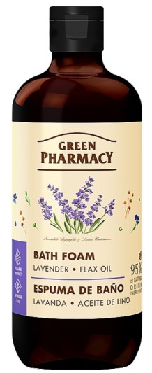 Піна для ванни Green Pharmacy лаванда та олія льону 500 мл (4823015945625) - Фото 1