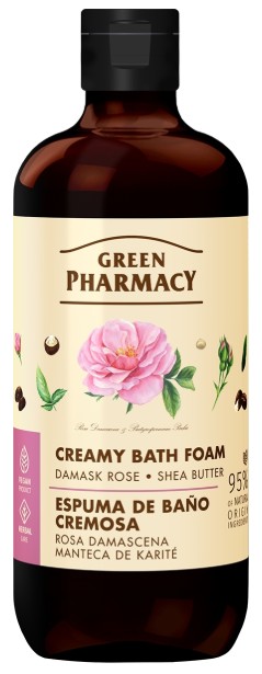 Піна для ванни Green Pharmacy Дамаська троянда та масло ши 500 мл (4823015945632) - Фото 1