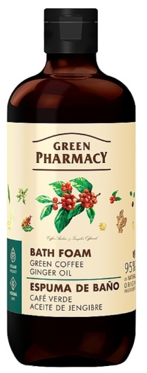 Піна для ванни Green Pharmacy зелена кава та імбирна олія 500 мл (4823015945649) - Фото 1