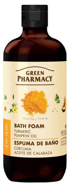Піна для ванни Green Pharmacy куркума та гарбузова олія 500 мл (4823015945694) - Фото 1