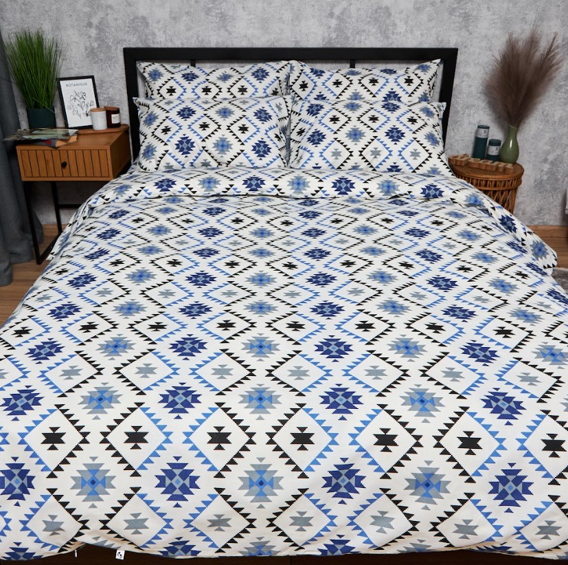 Купить Комплект постельного белья Moon&Star Бязь Gold Люкс Blue Mosaic 175х210 нав. 2х50х70 (MS-820005991) - Фото 1 Комплект постельного белья Moon&Star Бязь Gold Люкс Blue Mosaic 175х210 нав. 2х50х70 (MS-820005991) - Фото 1