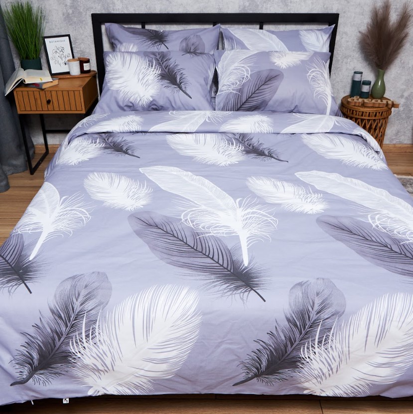 Комплект постільної білизни Moon&Star Бязь Gold Люкс Soft Plumes 175х210 нав. 2х70х70 (MS-820006902) - Фото 1