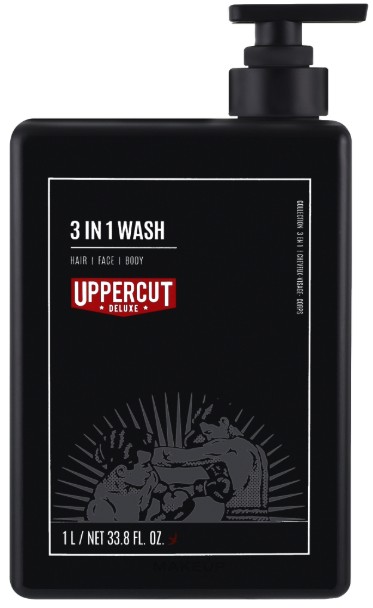 Шампунь мужской Uppercut Deluxe 3в1 Wash 1000 мл (817891023502) - Фото 1