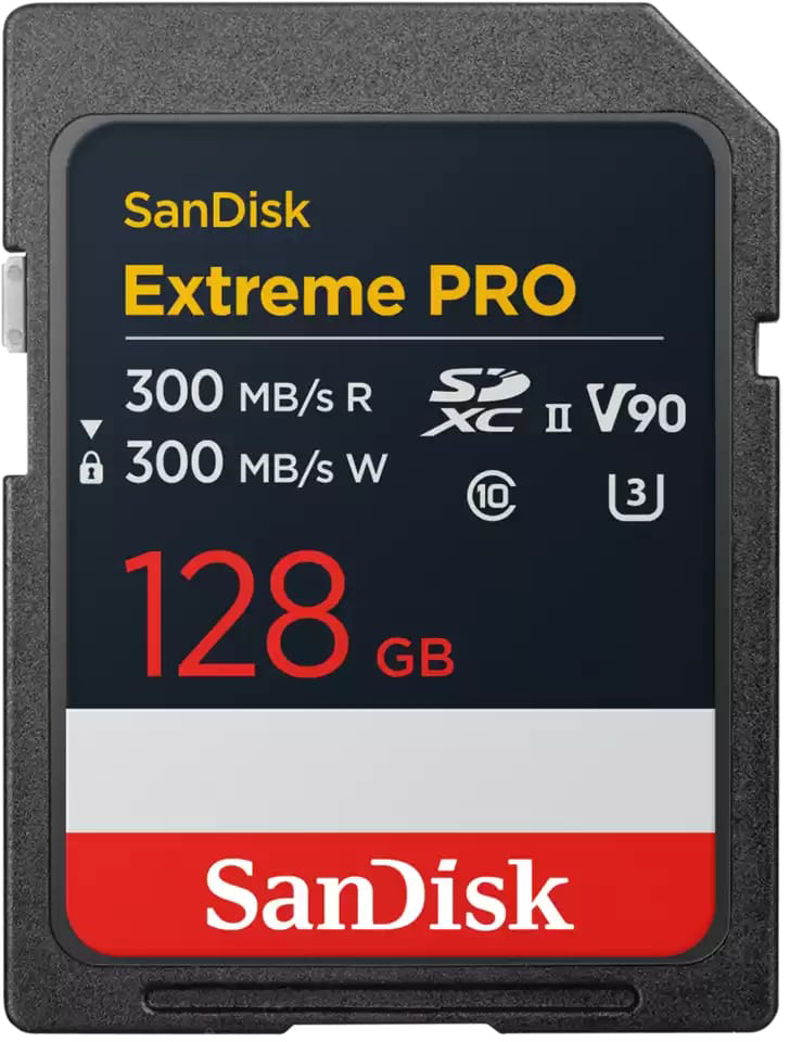 Карта памяти SanDisk SD 128GB C10 UHS-II U3 R300/W300MB/s Extreme Pro V90 (SDSDXDM-128G-GN4IN) - Фото 1