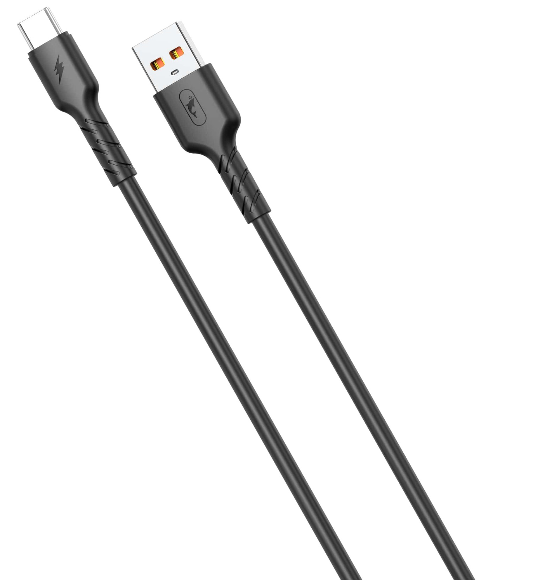 Кабель синхронізації даних SkyDolphin S07T TPE High Elastic Line USB - USB Type-C (M/M) 1m Black (SDUSB-000596) - Фото 1