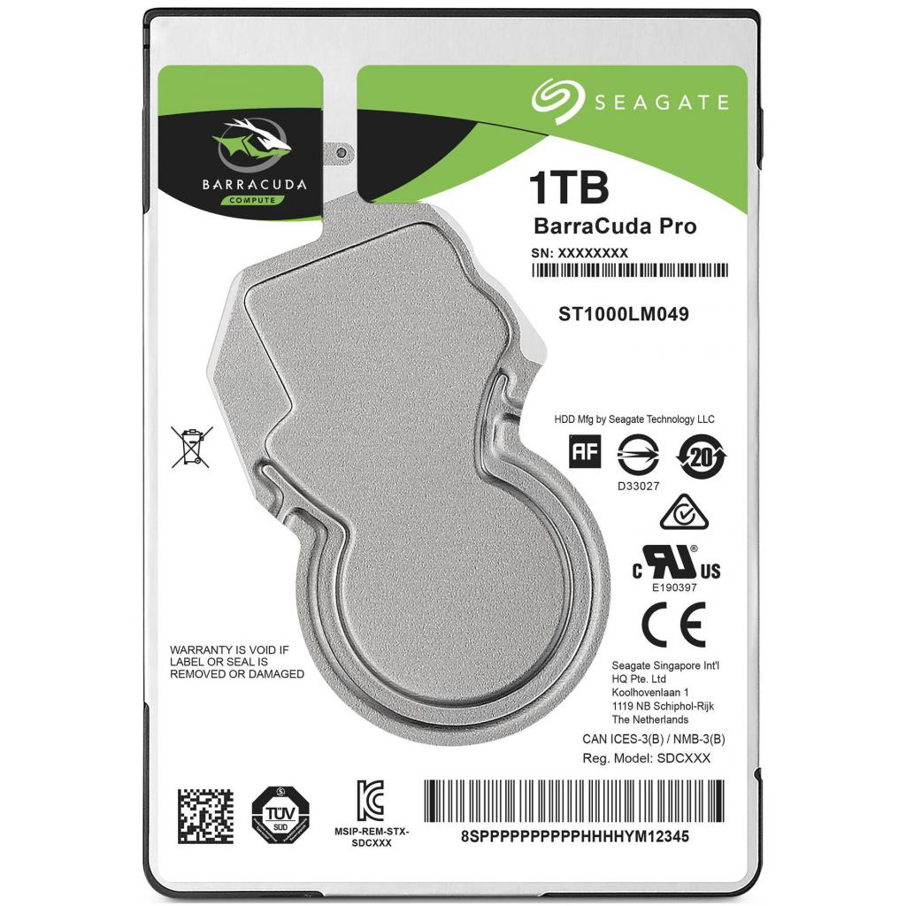 Жорсткий диск внутрішній Seagate BarraCuda Pro 1.0TB 7200rpm 128 MB 2.5" SATA (ST1000LM049) - Фото 1