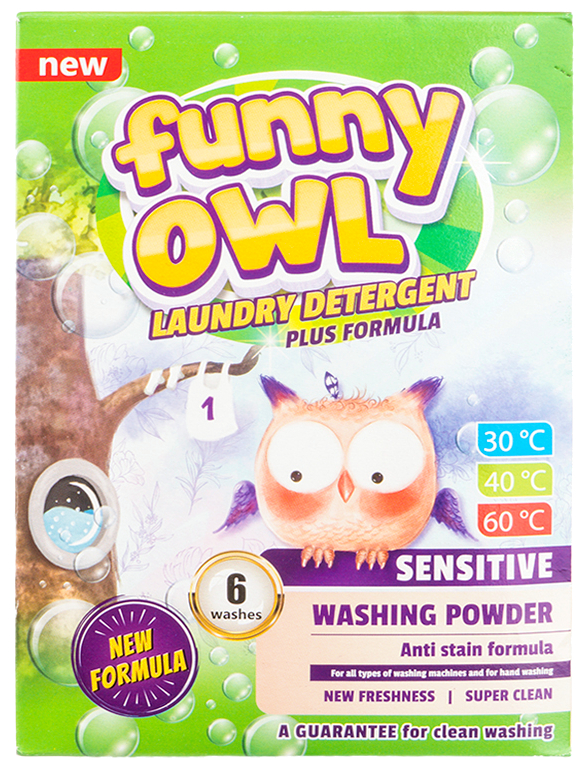 Стиральный порошок Funny Owl Sensitive 420 г (5903855501096) - Фото 1