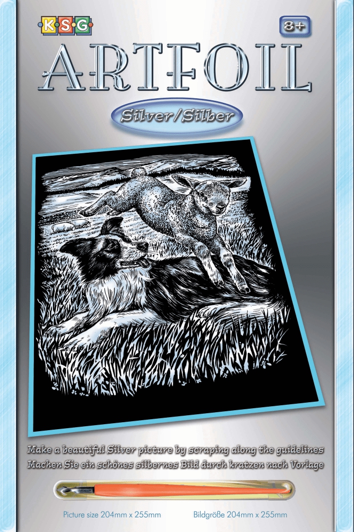 Гравюра (скрапбукінг) Sequin Artfoll Вівчарка Silver (SA0606) - Фото 1