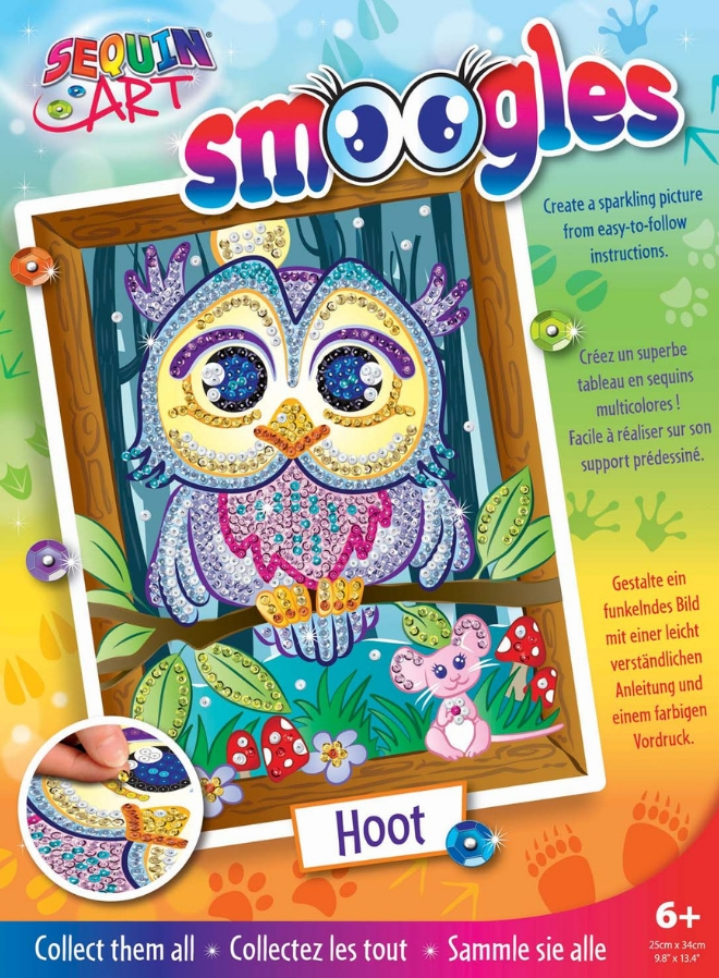 Набор для творчества из пайеток Sequin Art Smoogles Сова (SA1812) - Фото 1