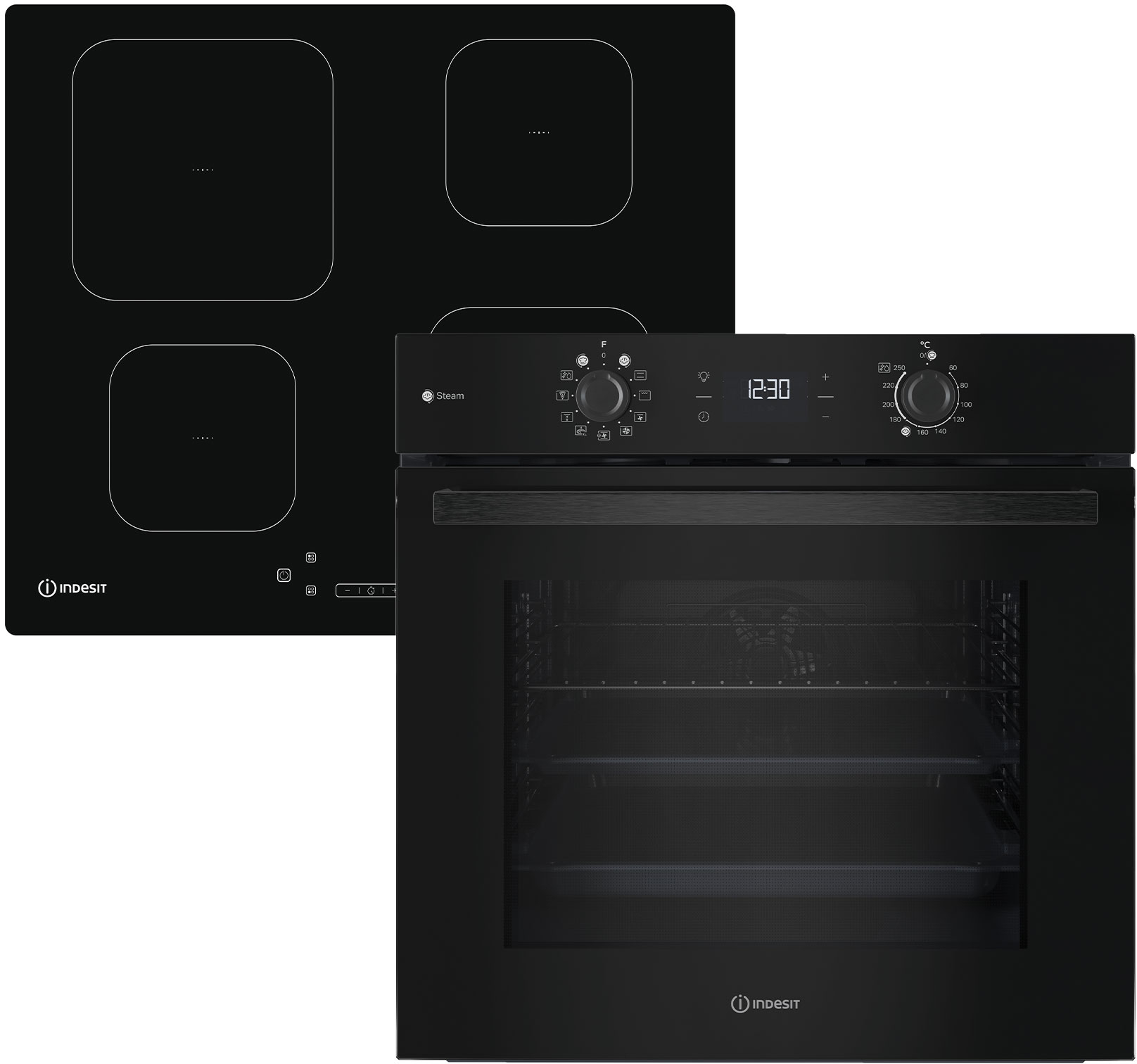 Дух.шафа + індукційна поверхня Indesit IOK58HSB + IS83Q60 NE - Фото 1