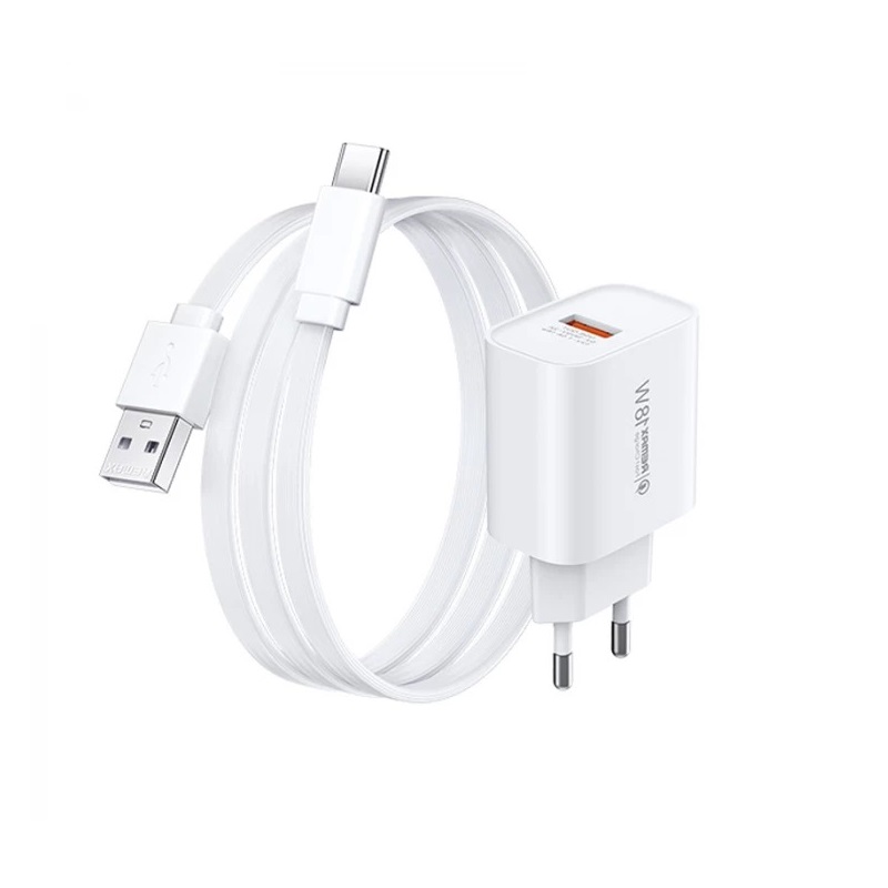 Сетевое зарядное устройство Remax Kiddy Series 18W White (1USB 2.1 А) + кабель USB Type-C (RP-U119) - Фото 1