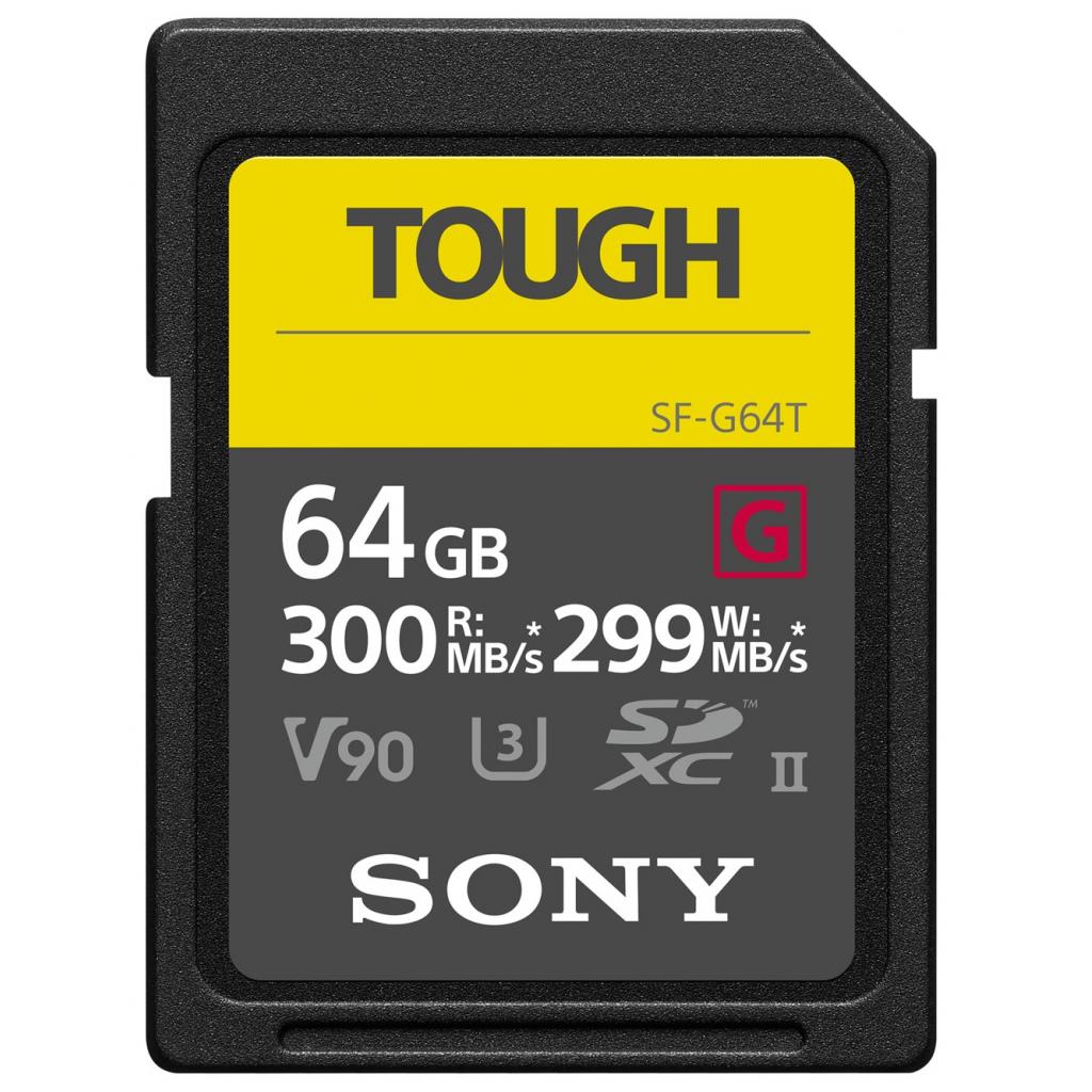 Карта памяти Sony 64GB SDXC C10 UHS-II U3 V90 Tough (SF64TG) - Фото 1