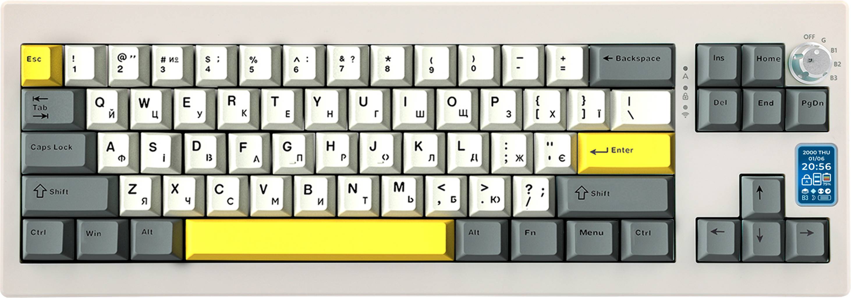 Клавиатура беспроводная игровая EPOMAKER Shadow-X Wisteria Linear Switch Hot-Swap RGB White (SHX-W-WL) - Фото 1