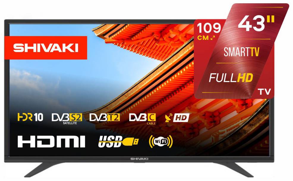 Телевизор Shivaki S43MF1300 Black - Фото 1