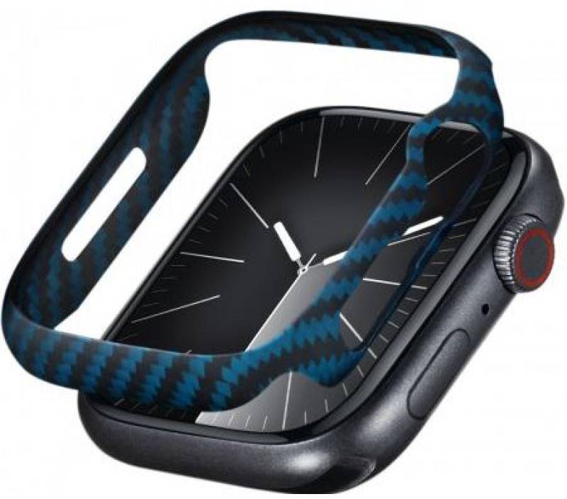 Чехол-бампер для смарт-часов Pitaka Air Case Black/Blue for Apple Watch 9/8/7 45mm (KW2301A) - Фото 1