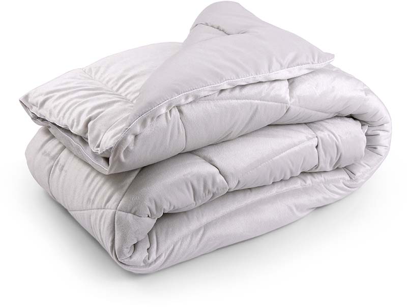 Ковдра зимова полуторна Руно 140х205 велюрова силіконова (321.55_Soft Pearl) - Фото 1