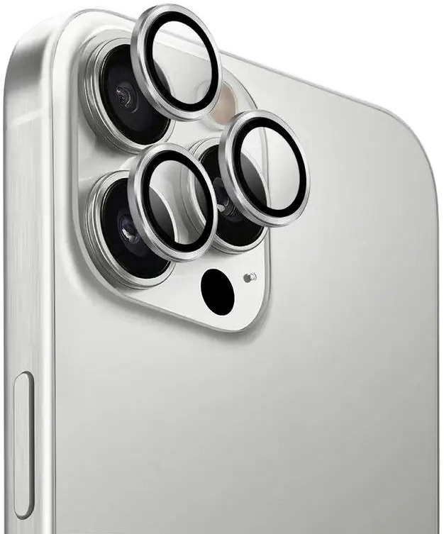 Защитное стекло для смартфона NEU Chatel Metal Frame Lens Protector Glass for iPhone 16 Pro/16 Pro Max Silver (Lens16ProSilver) - Фото 1