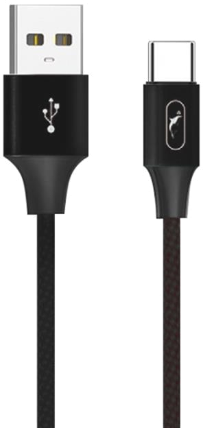 Кабель синхронизации данных SkyDolphin S55T Neylon USB - Type-C 1 м Black (USB-000436) - Фото 1