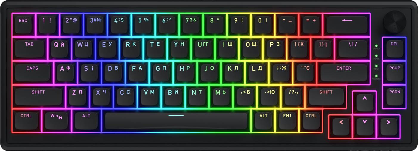 Клавиатура проводная игровая Hator Skyfall 65 Black (HTK1160UA) - Фото 1