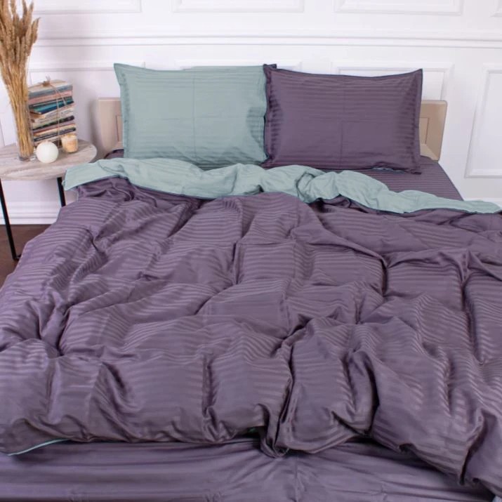 Комплект постільної білизни дитячий MirSon Satin Stripe 30-0015 + 30-0011 Skylly 110х140 (2200005246825) - Фото 1