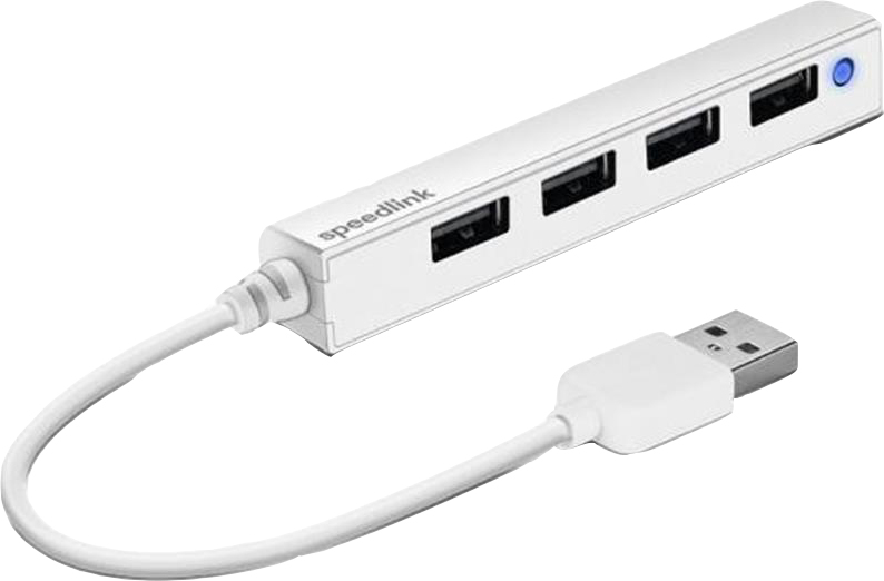 Хаб USB Speedlink Snappy Slim 4хUSB 2.0 White (SL-140000-WE) - Фото 1