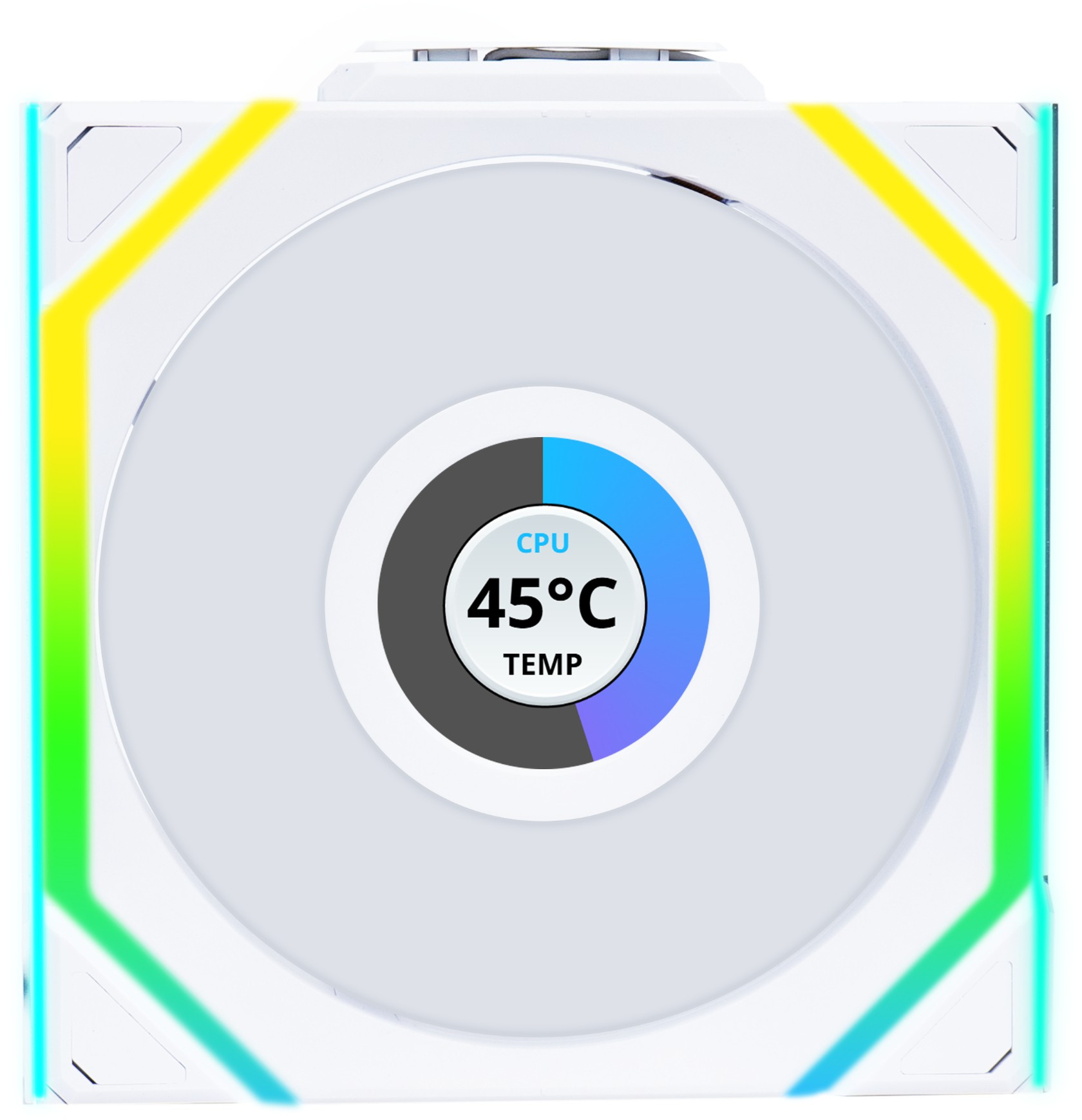 Корпусный вентилятор Lian Li Uni Fan SL WIRELESS LCD Reverse 120-1 White (G99.12RSLLCD1W1W.00) - Фото 1