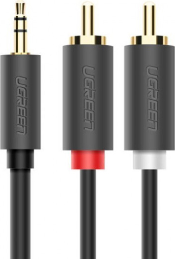 Кабель 3.5 мм - RCA UGREEN AV102 3.5 mm to 2RCA Audio Cable 5 m Gray (10513) - Фото 1