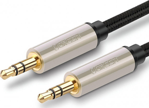 Кабель 3.5 мм - 3.5 мм UGREEN AV125 3.5 mm to 3.5 mm Audio Cable Braided, 3 m Gray (10605) - Фото 1