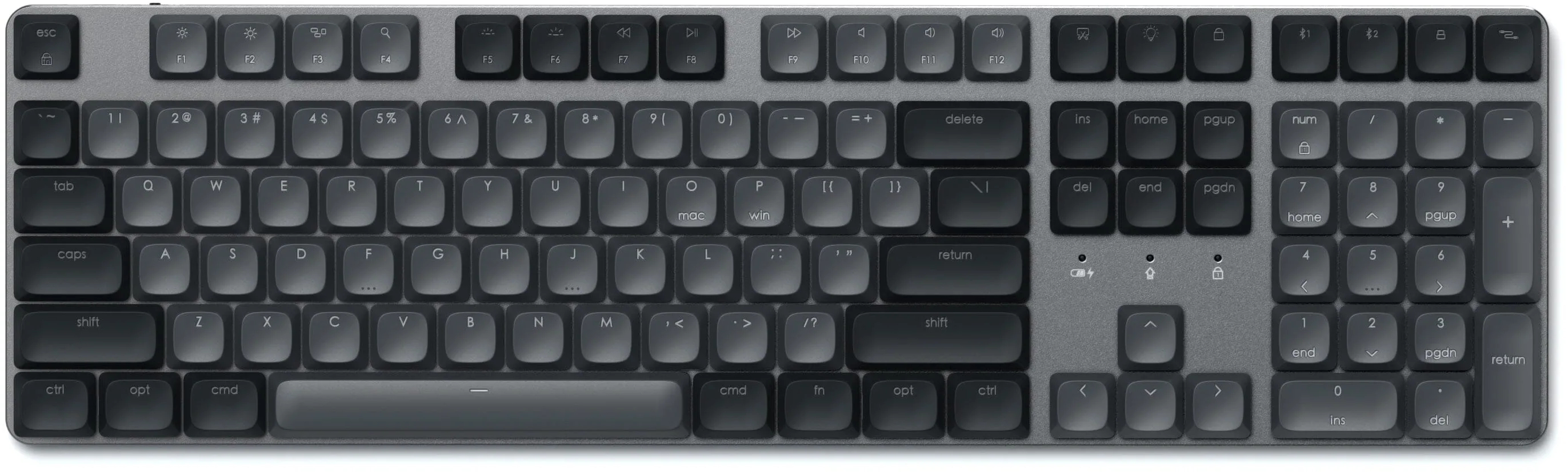 Клавиатура беспроводная Satechi SM3 Slim Mechanical Backlit Bluetooth Keyboard Dark (ST-BTSX3M) - Фото 1