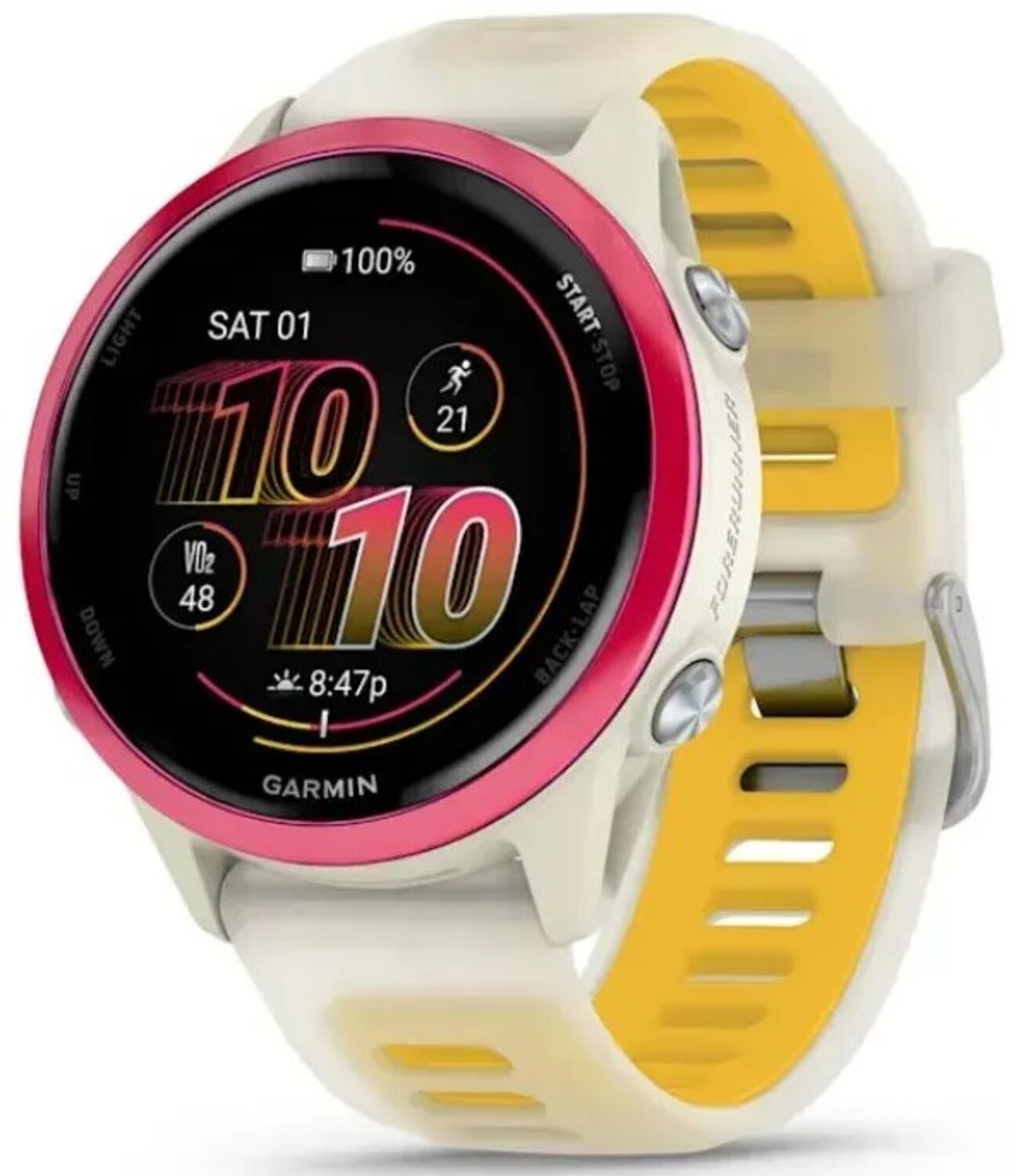 Смарт-годинник Garmin Forerunner 570 42 mm Bone/Raspberry/Mango (010-02970-02) - Фото 1