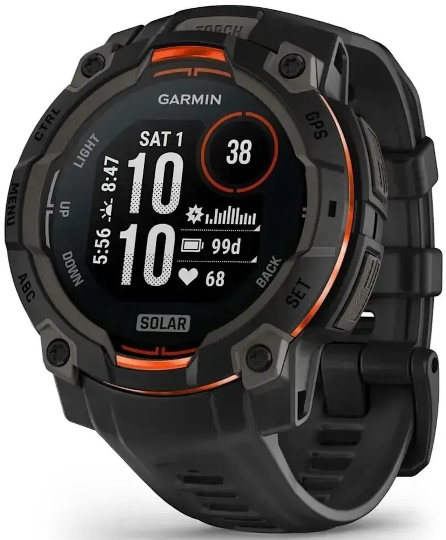 Смарт-часы Garmin Instinct 3, 45mm, Solar, Black Bezel with Black Band (010-02934-00) - Фото 1