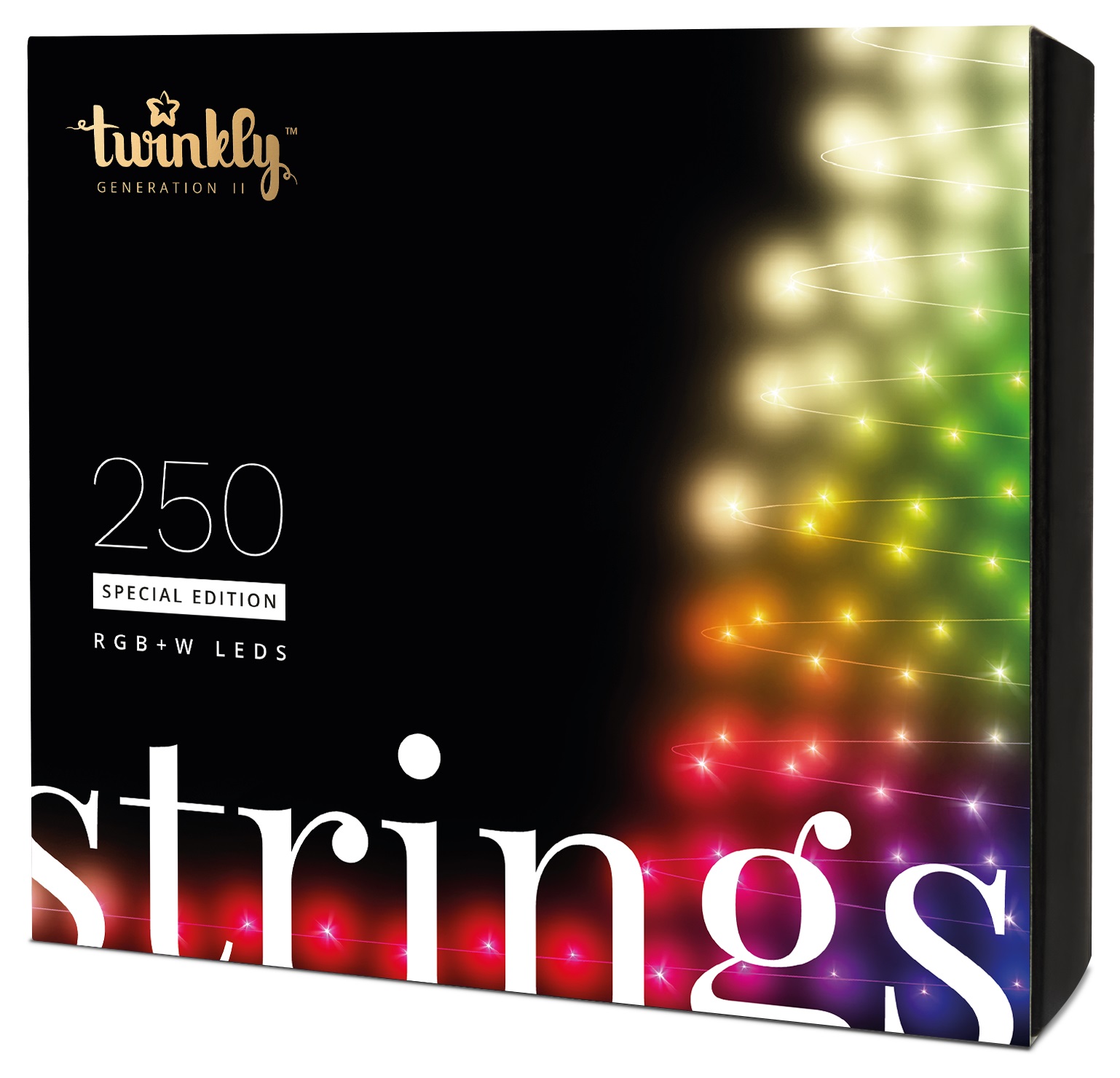Гирлянда линейная Twinkly Smart LED Strings RGBW 250, BT+WiFi, Gen II, IP44, черный (TWS250SPP-BEU) - Фото 1