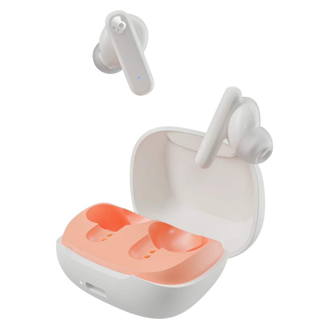 Наушники вкладыши беспроводные TWS Skullcandy Smokin Buds Bone/Orange (S2TAW-S951) - Фото 1
