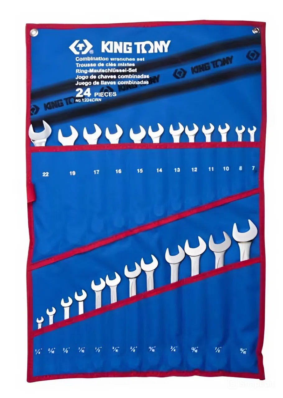 Набір комбінованих ключів KING TONY 24 шт. (1224CRN) - Фото 1