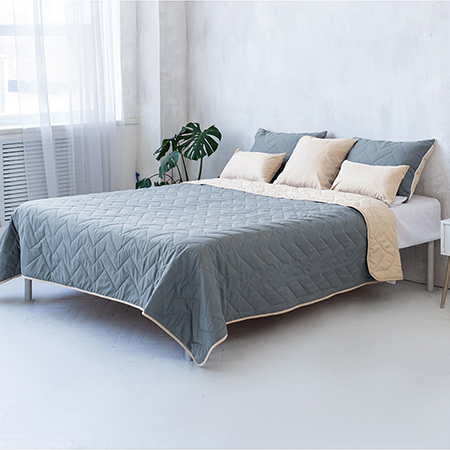 Набір покривало + наволочки двоспальний Sonex Bora Bora 220x240 см +нав. 50x70 см 2 шт. Сіро-бежеве (SO102398) - Фото 1