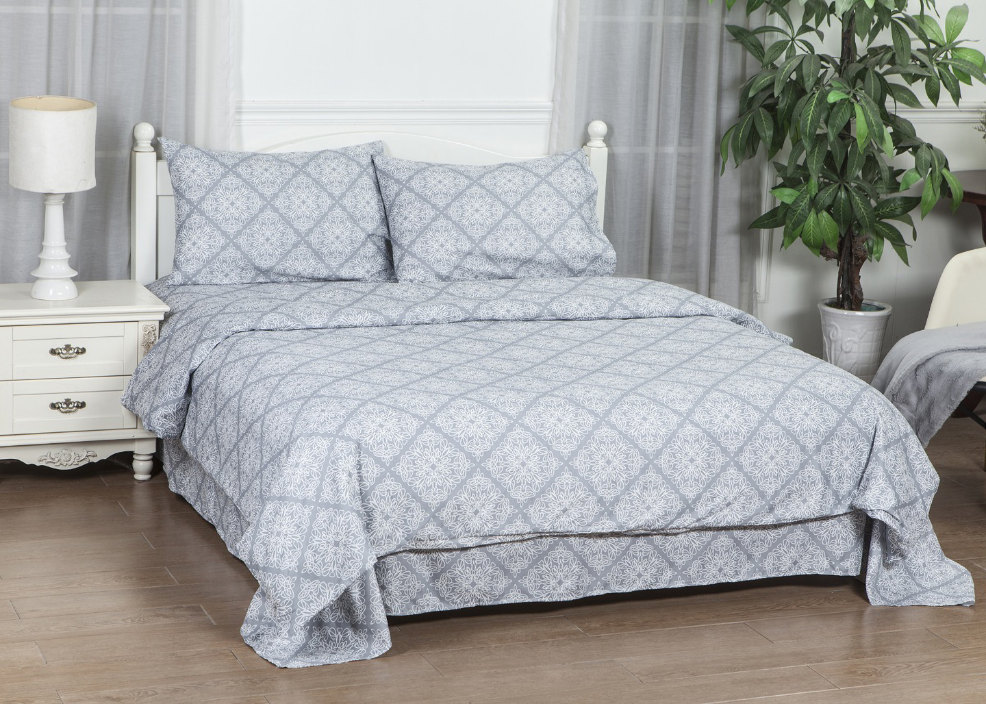 Комплект постільної білизни SOHO 180х220 см Charme Grey (PATTERN 3-D) - Фото 1