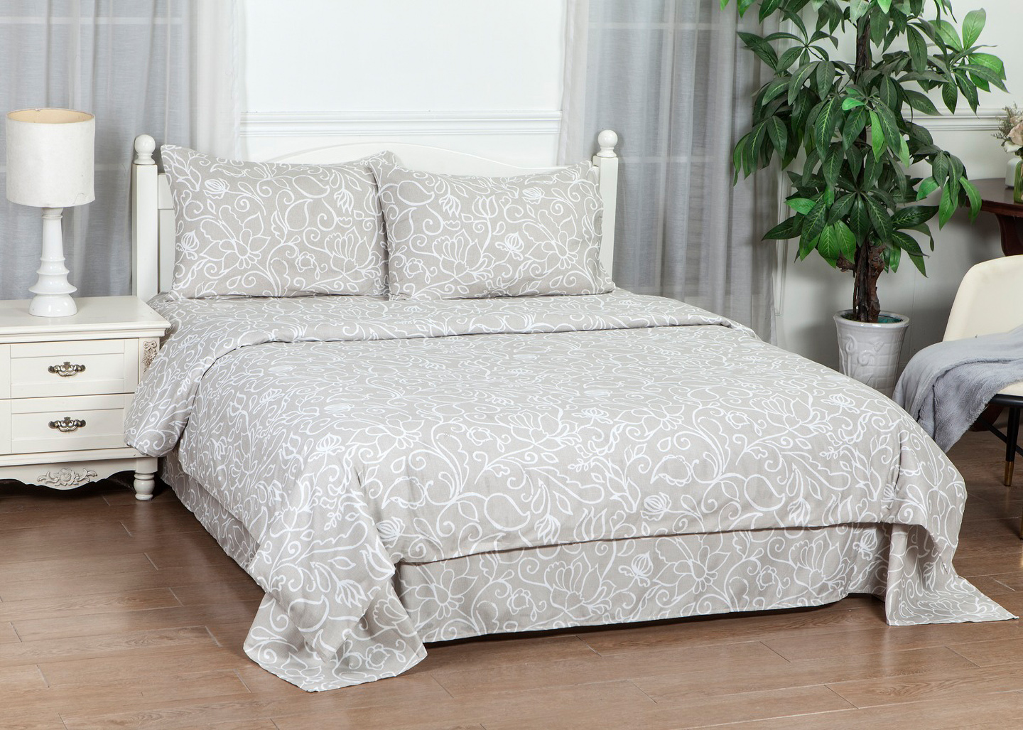 Комплект постільної білизни SOHO 180х220 см Flover Beige (PATTERN 6-D) - Фото 1