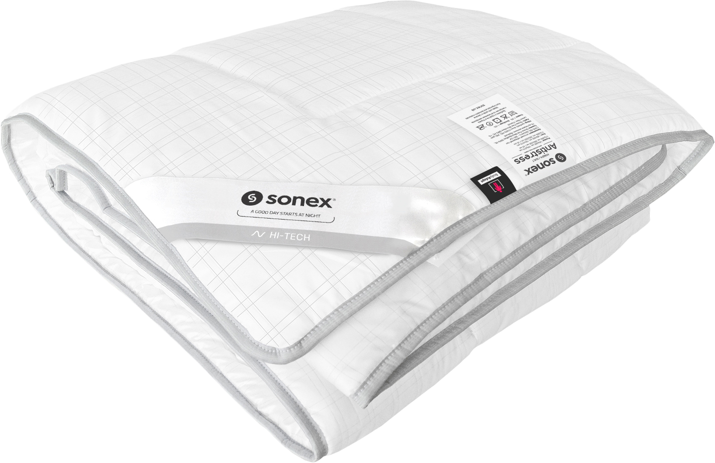 Одеяло демисезонное полуторное Sonex 155x215 искусственный лебедяной пух Antistress Карбон (SO102074) - Фото 1