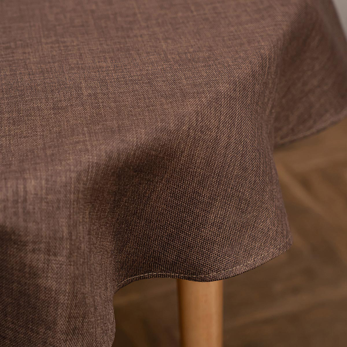 Скатертина кругла Sonex Jordan 140 коричнева (SO102568) - Фото 1