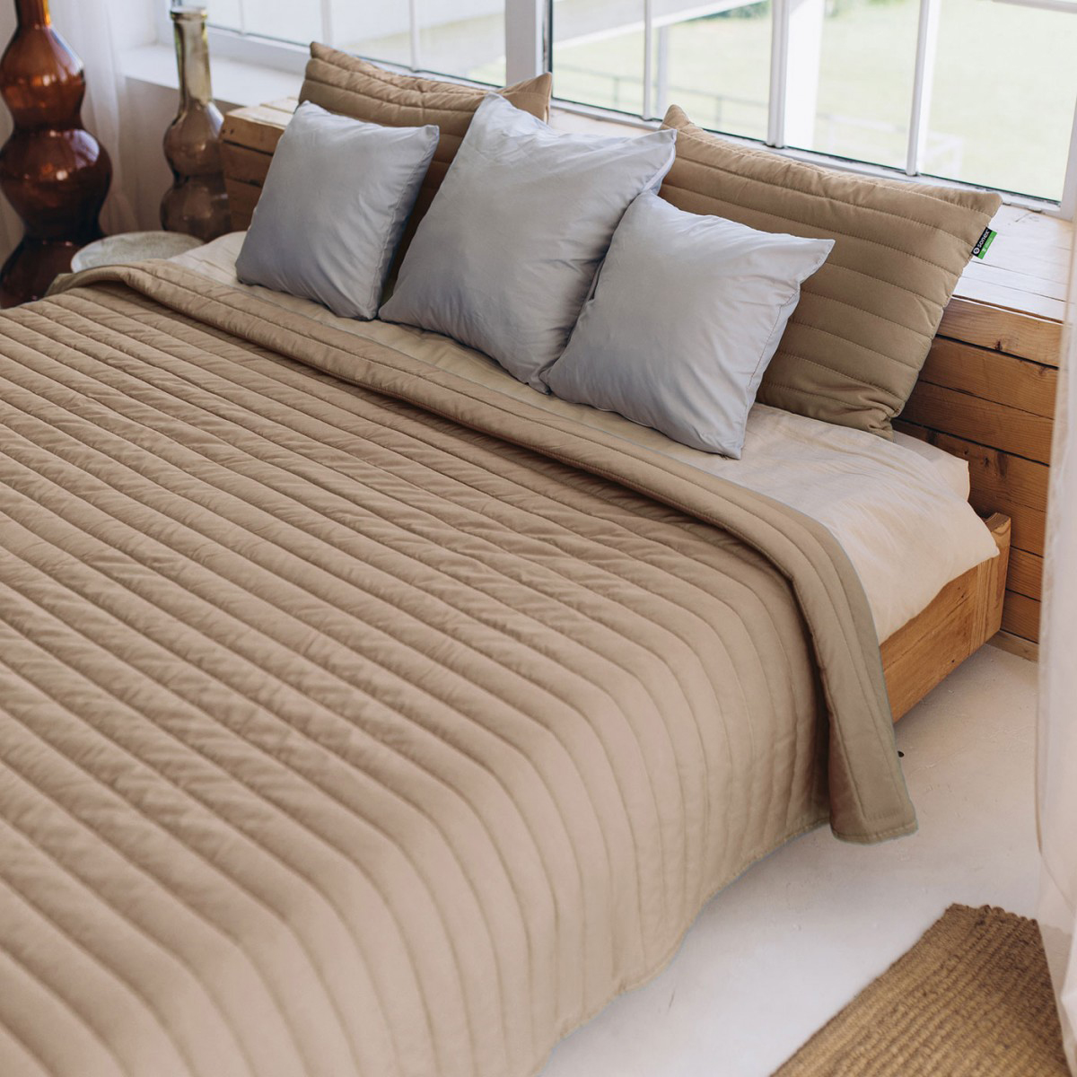 Купити Набір покривало + наволочки євро Sonex Nassau двостороннє 220х240 + 50х70 см 2 шт. Коричневе (SO102517) - Фото 1 Набір покривало + наволочки євро Sonex Nassau двостороннє 220х240 + 50х70 см 2 шт. Коричневе (SO102517) - Фото 1