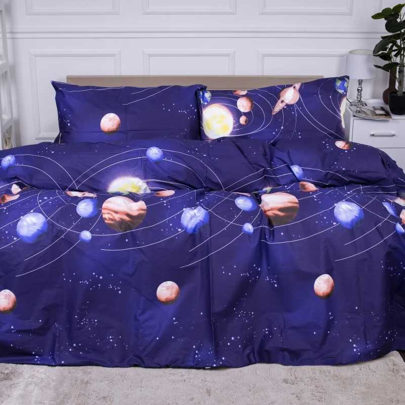 Комплект постельного белья детский MirSon Сатин 22-1282 Night Space (2200003680355) - Фото 1