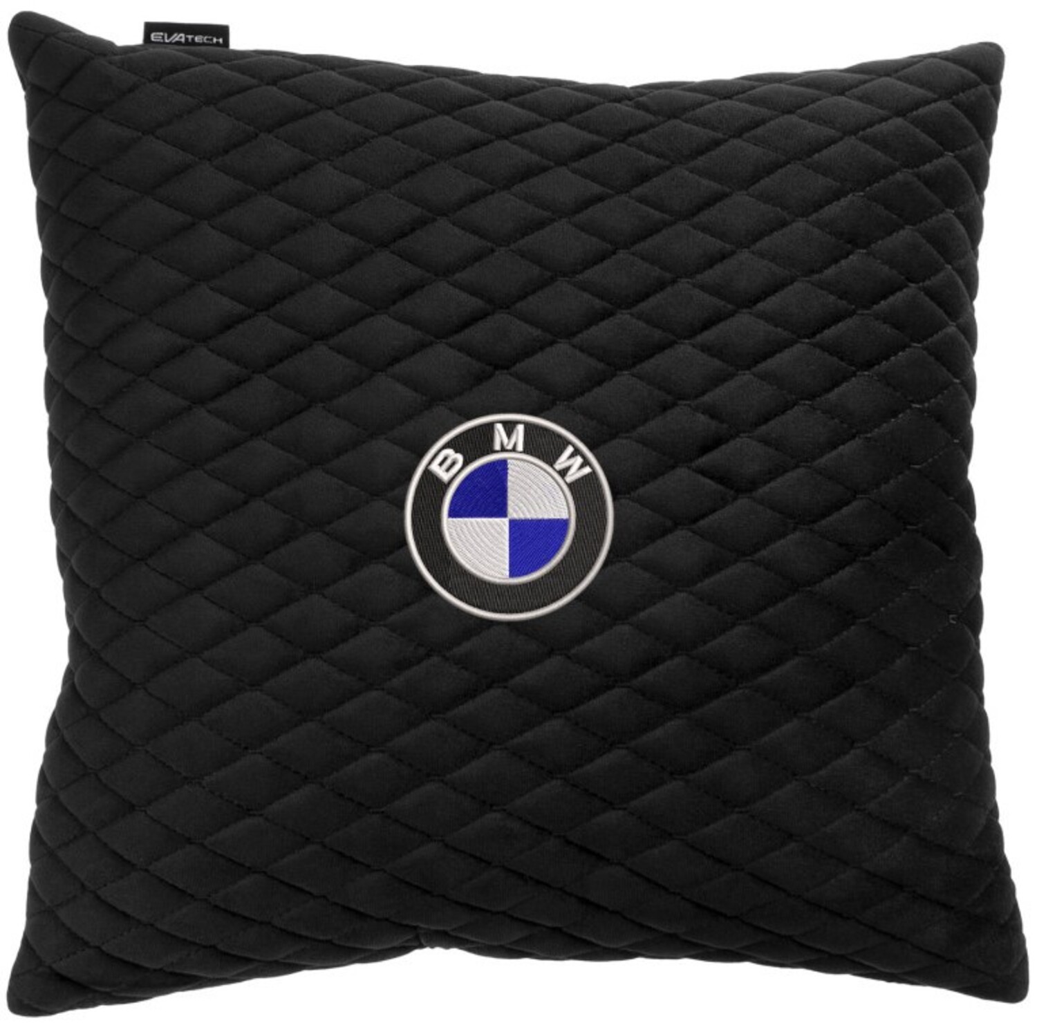 Купити Автомобільна подушка EVAtech з алькантари 40x40 см BMW чорна з чорною ниткою, малий ромб SPBALMRBBV005 - Фото 1 Автомобільна подушка EVAtech з алькантари 40x40 см BMW чорна з чорною ниткою, малий ромб SPBALMRBBV005 - Фото 1